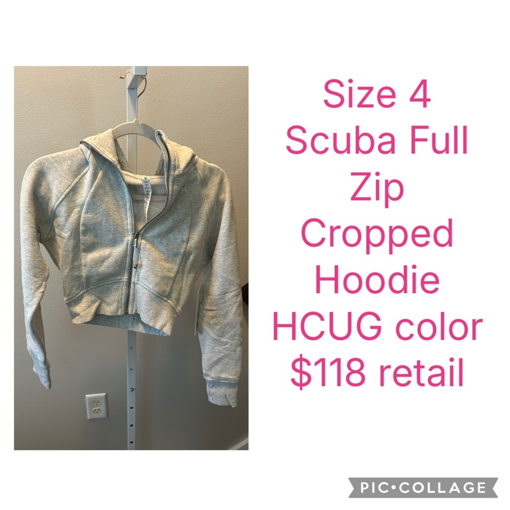 Lululemon size 4 scuba full zip cropped hoodie nwt
Color - HCUG 
$118 retail